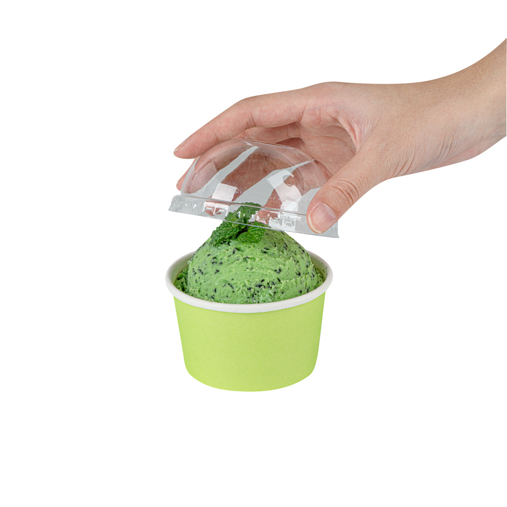 Coppetta Round Clear Plastic To Go Cup Dome Lid - Fits 5 oz - 50 count box