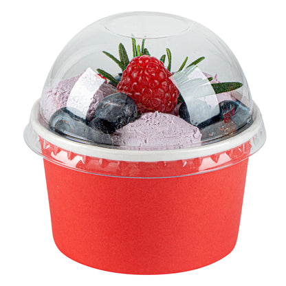 Coppetta Round Clear Plastic To Go Cup Dome Lid - Fits 5 oz - 50 count box
