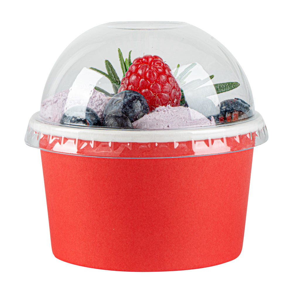 Coppetta Round Clear Plastic To Go Cup Dome Lid - Fits 5 oz - 50 count box