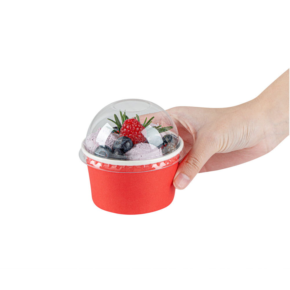 Coppetta Round Clear Plastic To Go Cup Dome Lid - Fits 5 oz - 50 count box
