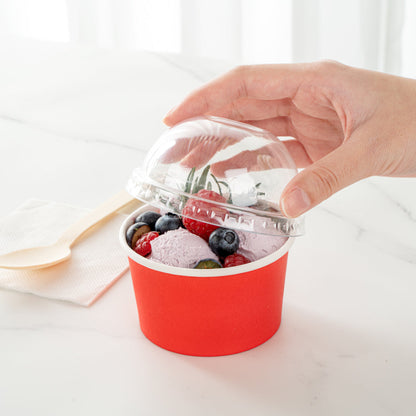 Coppetta Round Clear Plastic To Go Cup Dome Lid - Fits 5 oz - 50 count box