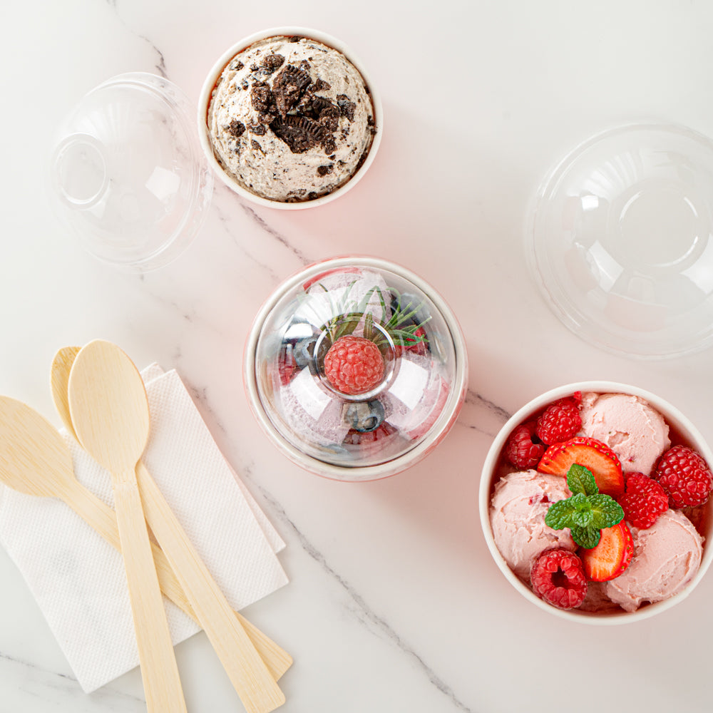 Coppetta Round Clear Plastic To Go Cup Dome Lid - Fits 5 oz - 50 count box