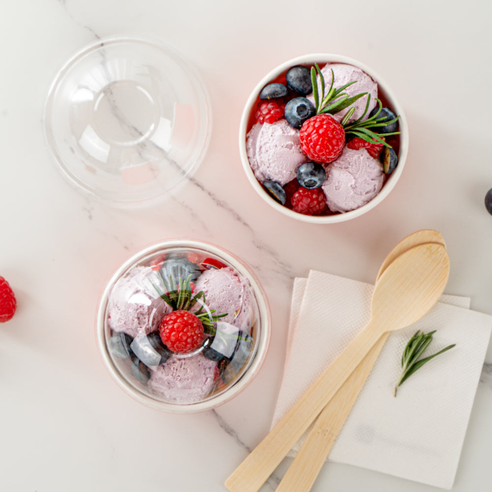 Coppetta Round Clear Plastic To Go Cup Dome Lid - Fits 5 oz - 50 count box