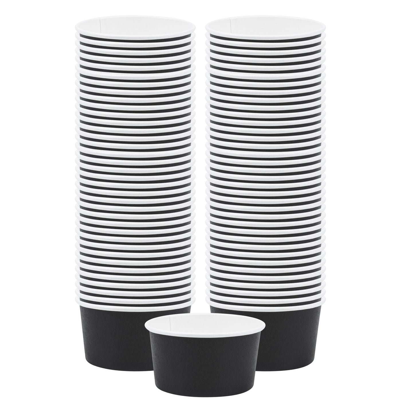 Coppetta 8 oz Round Black Paper To Go Cup - 3 3/4" x 3 3/4" x 2 1/4" - 50 count box