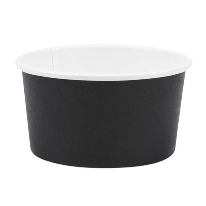 Coppetta 8 oz Round Black Paper To Go Cup - 3 3/4" x 3 3/4" x 2 1/4" - 200 count box