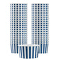 Coppetta 8 oz Round Blue and White Stripe Paper To Go Cup - 3 3/4" x 3 3/4" x 2 1/4" - 50 count box