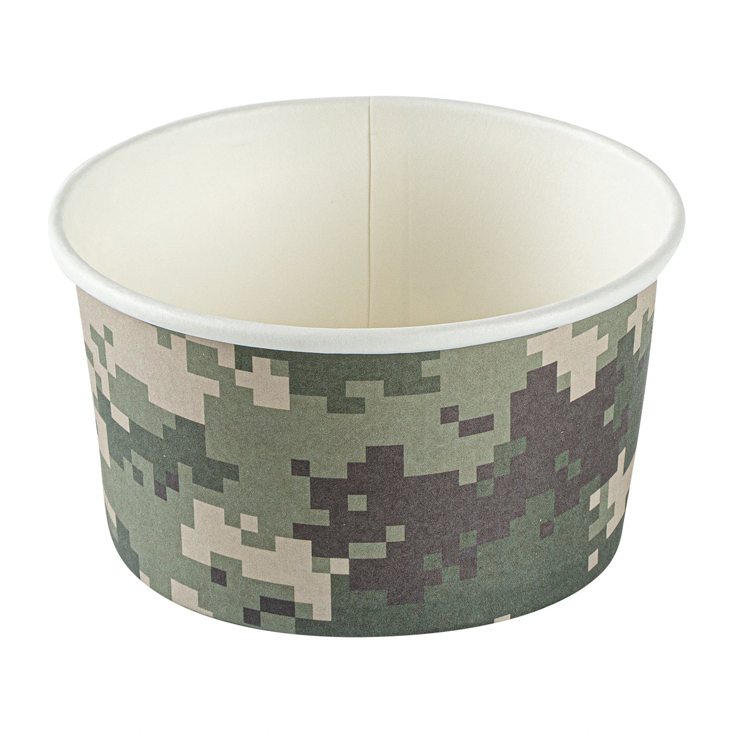 Coppetta 8 oz Round Camouflage Paper To Go Cup - 3 3/4" x 3 3/4" x 2 1/4" - 50 count box