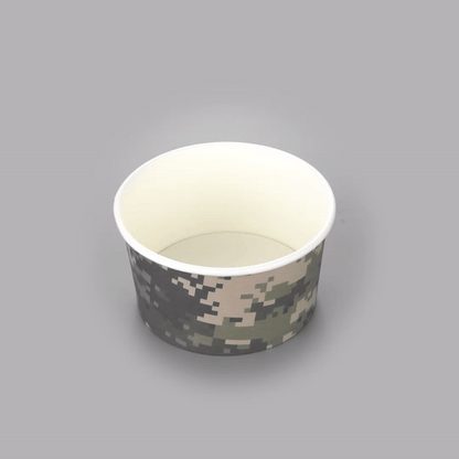 Coppetta 8 oz Round Camouflage Paper To Go Cup - 3 3/4" x 3 3/4" x 2 1/4" - 50 count box