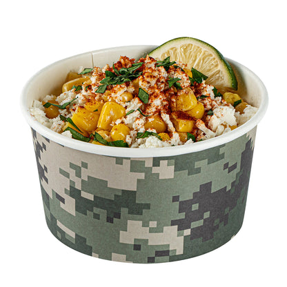 Coppetta 8 oz Round Camouflage Paper To Go Cup - 3 3/4" x 3 3/4" x 2 1/4" - 200 count box
