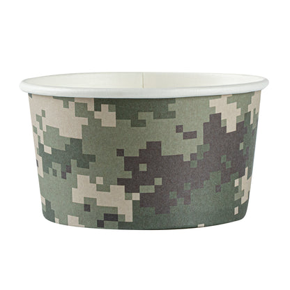Coppetta 8 oz Round Camouflage Paper To Go Cup - 3 3/4" x 3 3/4" x 2 1/4" - 200 count box