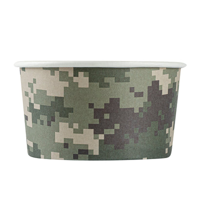 Coppetta 8 oz Round Camouflage Paper To Go Cup - 3 3/4" x 3 3/4" x 2 1/4" - 200 count box