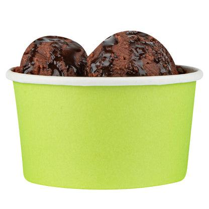 Coppetta 8 oz Round Eco Green Paper To Go Cup - 3 3/4" x 3 3/4" x 2 1/4" - 50 count box