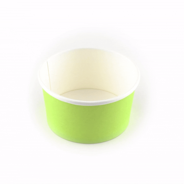 Coppetta 8 oz Round Eco Green Paper To Go Cup - 3 3/4" x 3 3/4" x 2 1/4" - 50 count box