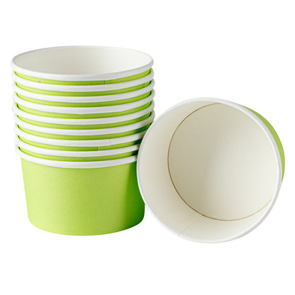 Coppetta 8 oz Round Eco Green Paper To Go Cup - 3 3/4" x 3 3/4" x 2 1/4" - 50 count box