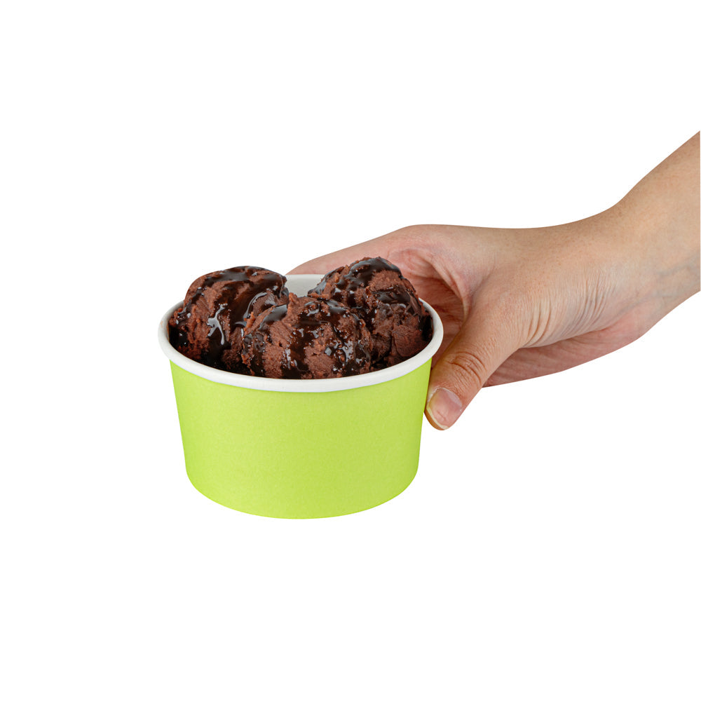 Coppetta 8 oz Round Eco Green Paper To Go Cup - 3 3/4" x 3 3/4" x 2 1/4" - 200 count box