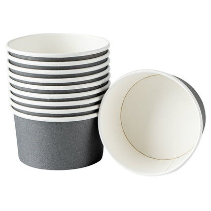 Coppetta 8 oz Round Gray Paper To Go Cup - 3 3/4" x 3 3/4" x 2 1/4" - 50 count box
