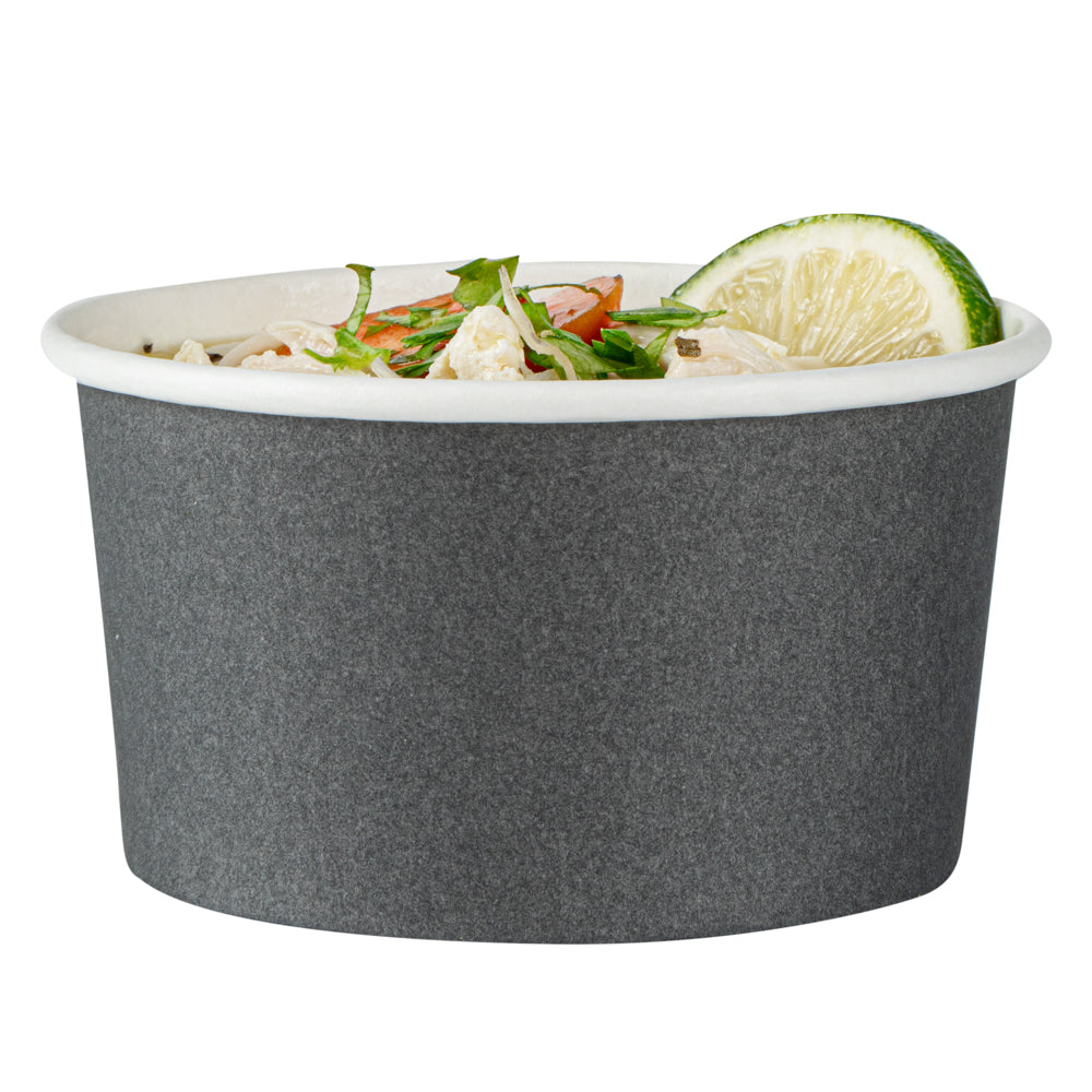 Coppetta 8 oz Round Gray Paper To Go Cup - 3 3/4" x 3 3/4" x 2 1/4" - 200 count box