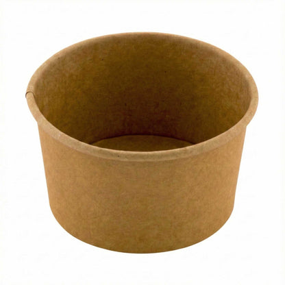 Coppetta 8 oz Round Kraft Paper To Go Cup - 3 3/4" x 3 3/4" x 2 1/4" - 50 count box