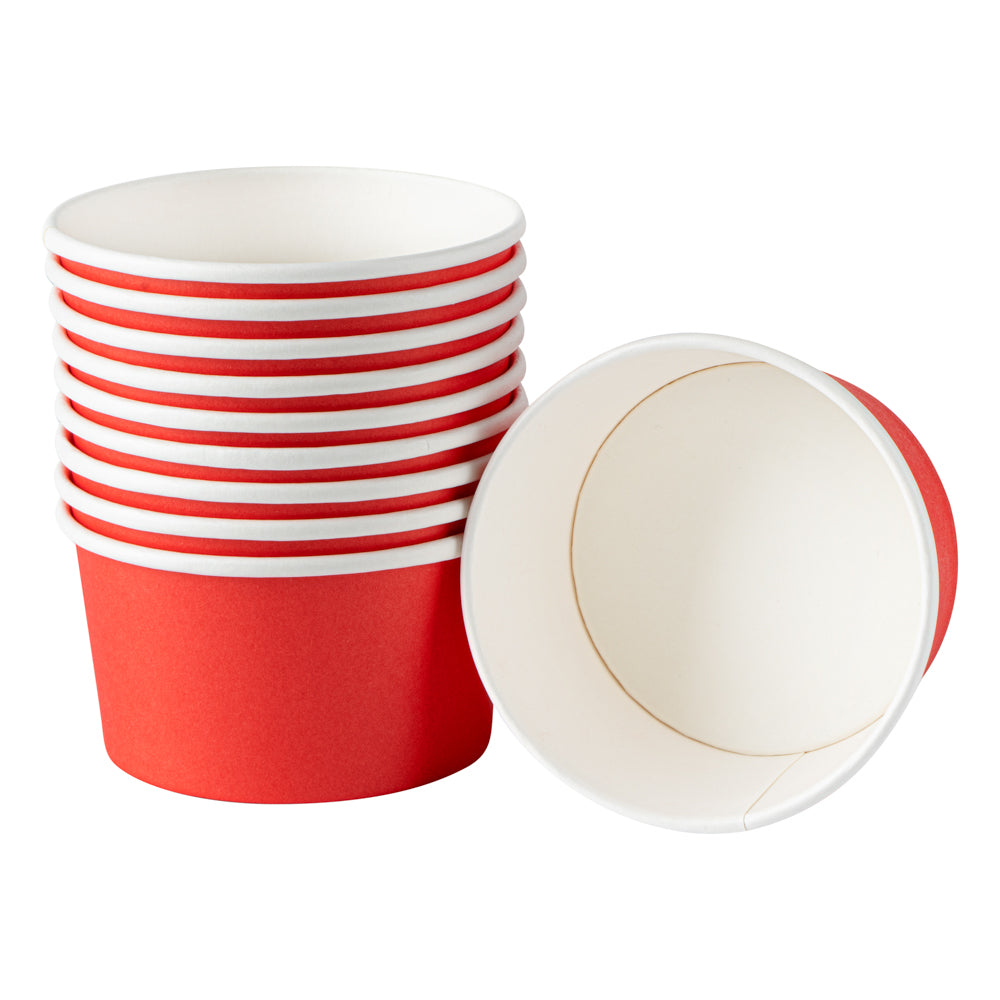 Coppetta 8 oz Round Red Paper To Go Cup - 3 3/4" x 3 3/4" x 2 1/4" - 50 count box