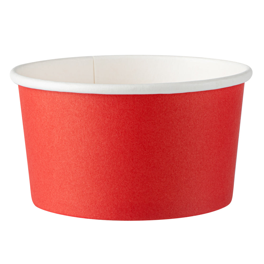 Coppetta 8 oz Round Red Paper To Go Cup - 3 3/4" x 3 3/4" x 2 1/4" - 50 count box