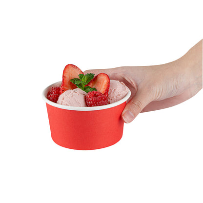 Coppetta 8 oz Round Red Paper To Go Cup - 3 3/4" x 3 3/4" x 2 1/4" - 200 count box