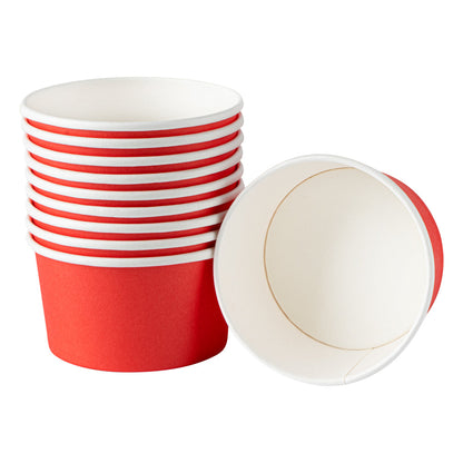 Coppetta 8 oz Round Red Paper To Go Cup - 3 3/4" x 3 3/4" x 2 1/4" - 200 count box