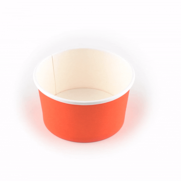 Coppetta 8 oz Round Tangerine Orange Paper To Go Cup - 3 3/4" x 3 3/4" x 2 1/4" - 50 count box