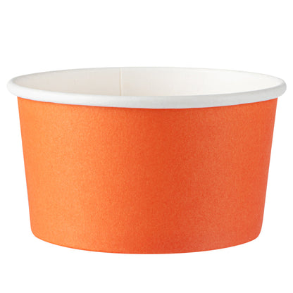 Coppetta 8 oz Round Tangerine Orange Paper To Go Cup - 3 3/4" x 3 3/4" x 2 1/4" - 200 count box