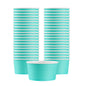 Coppetta 8 oz Round Turquoise Paper To Go Cup - 3 3/4" x 3 3/4" x 2 1/4" - 50 count box