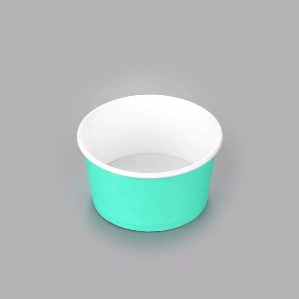 Coppetta 8 oz Round Turquoise Paper To Go Cup - 3 3/4" x 3 3/4" x 2 1/4" - 50 count box
