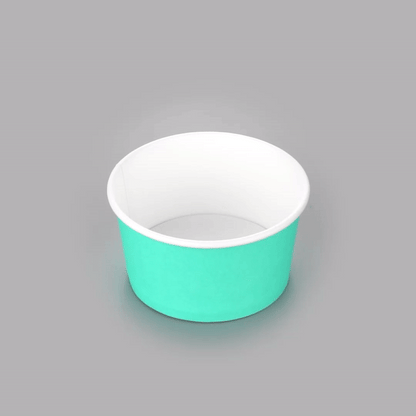 Coppetta 8 oz Round Turquoise Paper To Go Cup - 3 3/4" x 3 3/4" x 2 1/4" - 50 count box