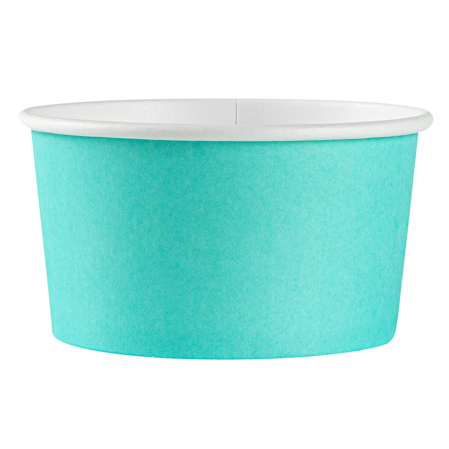 Coppetta 8 oz Round Turquoise Paper To Go Cup - 3 3/4" x 3 3/4" x 2 1/4" - 50 count box