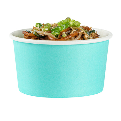Coppetta 8 oz Round Turquoise Paper To Go Cup - 3 3/4" x 3 3/4" x 2 1/4" - 200 count box