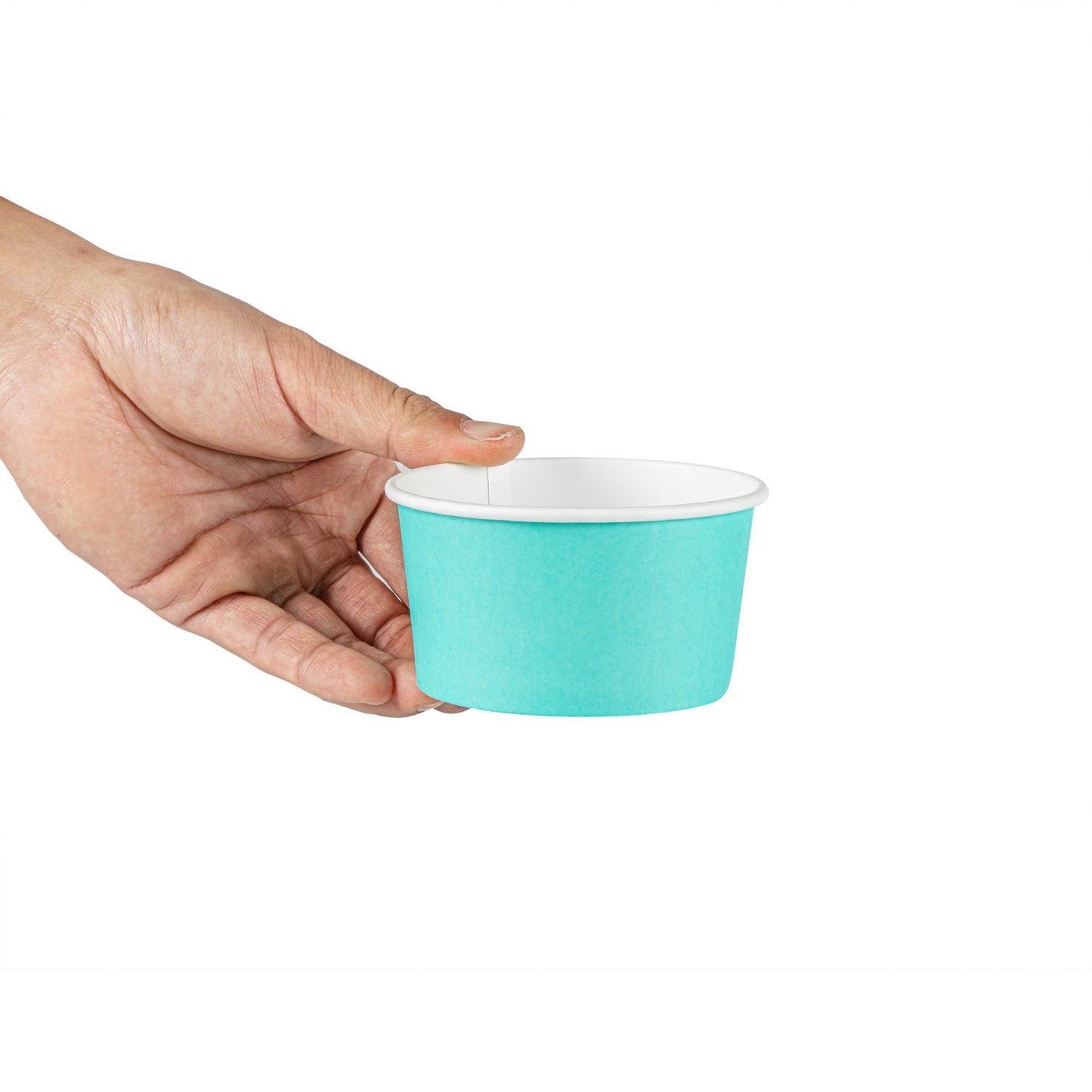 Coppetta 8 oz Round Turquoise Paper To Go Cup - 3 3/4" x 3 3/4" x 2 1/4" - 200 count box