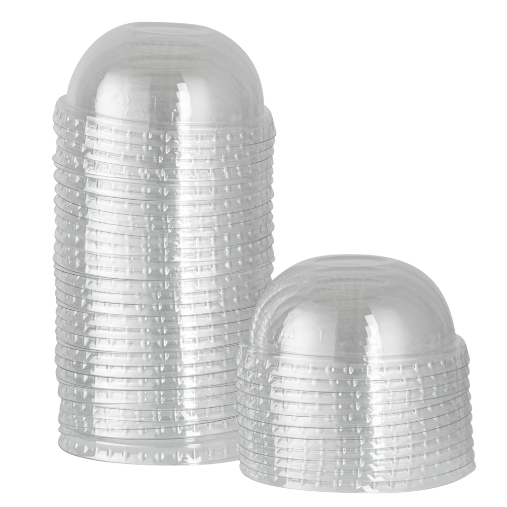 Coppetta Round Clear Plastic To Go Cup Dome Lid - Fits 8 oz - 50 count box