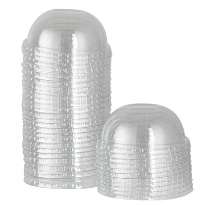 Coppetta Round Clear Plastic To Go Cup Dome Lid - Fits 8 oz - 50 count box