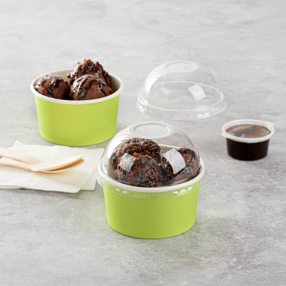 Coppetta Round Clear Plastic To Go Cup Dome Lid - Fits 8 oz - 50 count box
