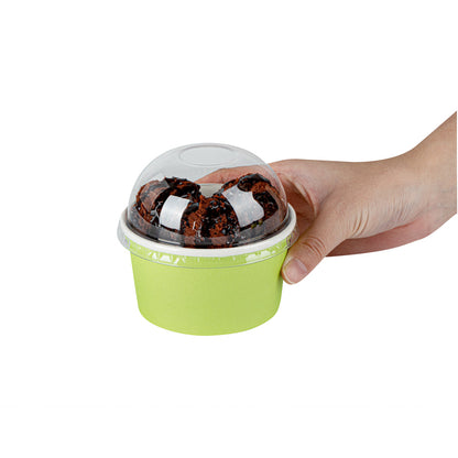 Coppetta Round Clear Plastic To Go Cup Dome Lid - Fits 8 oz - 50 count box