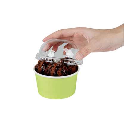Coppetta Round Clear Plastic To Go Cup Dome Lid - Fits 8 oz - 50 count box