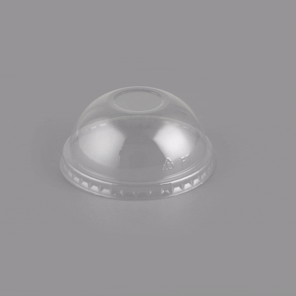 Coppetta Round Clear Plastic To Go Cup Dome Lid - Fits 8 oz - 50 count box