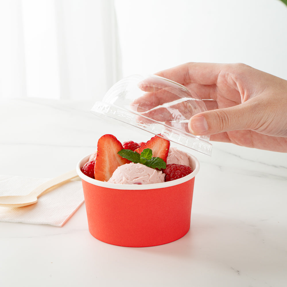 Coppetta Round Clear Plastic To Go Cup Dome Lid - Fits 8 oz - 200 count box