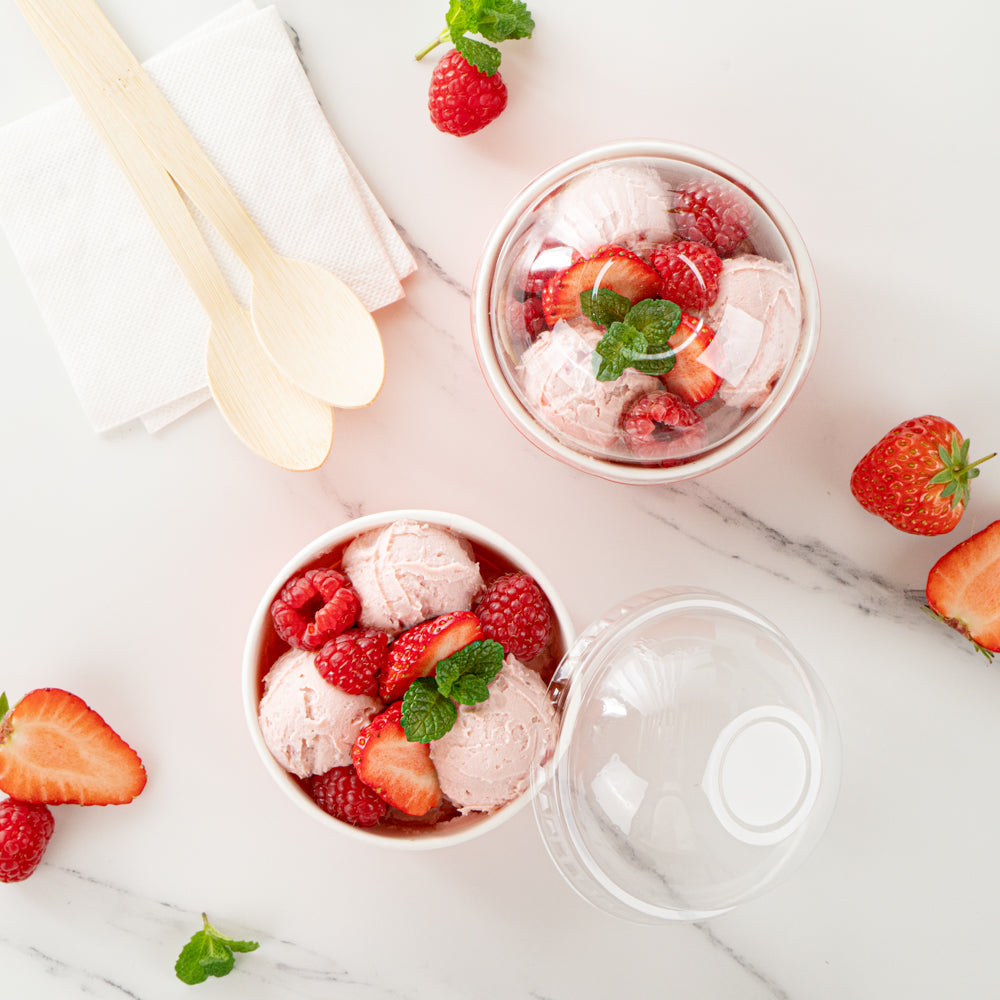 Coppetta Round Clear Plastic To Go Cup Dome Lid - Fits 8 oz - 200 count box