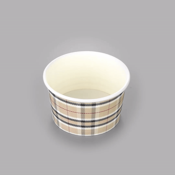 Coppetta 12 oz Round Plaid Paper To Go Cup - 4" x 4" x 2 1/4" - 50 count box