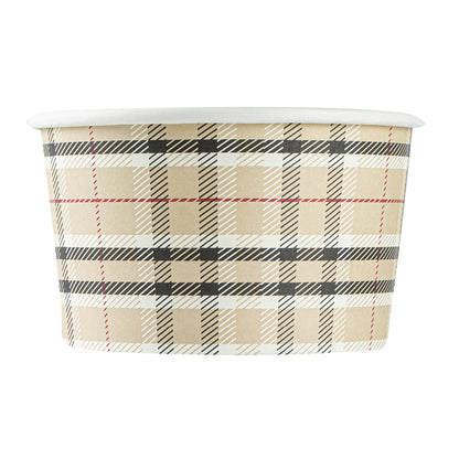 Coppetta 12 oz Round Plaid Paper To Go Cup - 4" x 4" x 2 1/4" - 50 count box