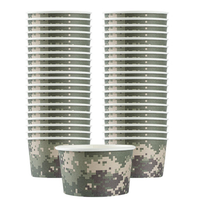 Coppetta 12 oz Round Camouflage Paper To Go Cup - 4" x 4" x 2 1/4" - 50 count box