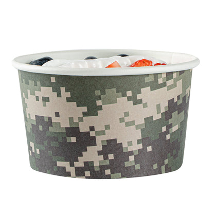 Coppetta 12 oz Round Camouflage Paper To Go Cup - 4" x 4" x 2 1/4" - 50 count box