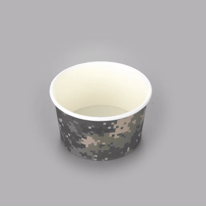 Coppetta 12 oz Round Camouflage Paper To Go Cup - 4" x 4" x 2 1/4" - 200 count box