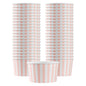 Coppetta 12 oz Round Pink and White Stripe Paper To Go Cup - 4" x 4" x 2 1/4" - 50 count box