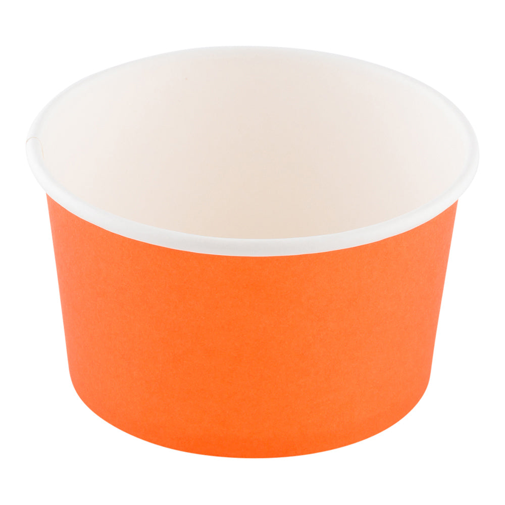 Coppetta 12 oz Round Tangerine Orange Paper To Go Cup - 4" x 4" x 2 1/4" - 50 count box
