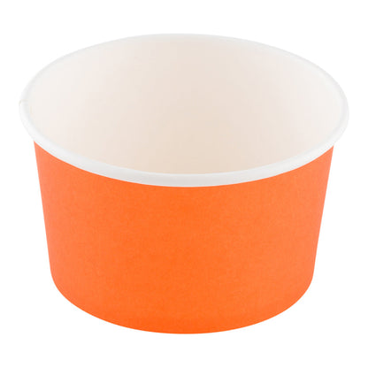 Coppetta 12 oz Round Tangerine Orange Paper To Go Cup - 4" x 4" x 2 1/4" - 50 count box